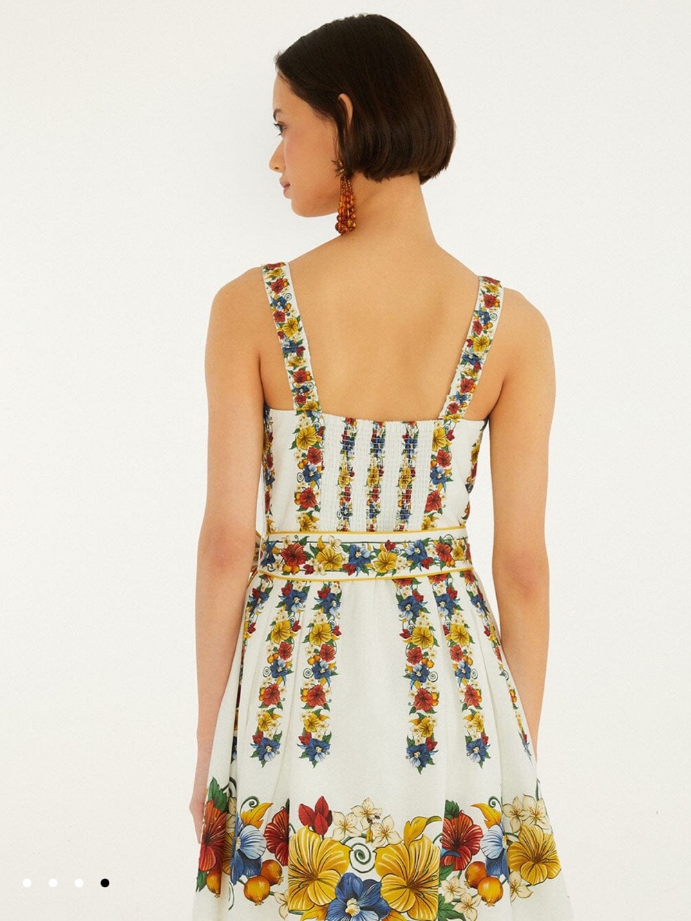 NWT L Farm Rio White Tropi Floral Belted Mini Dress - Picture 4 of 4